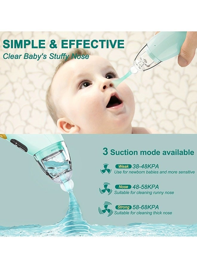 NIBEMINENT Automatic Baby Nasal Aspirator Nasal Vacuum Cleaner For Infant Safety Electric Silent Cleaner With LED Light Music Rechargeable Nose Aspirator With 3 Tips And 1 Tweezers - Image 4