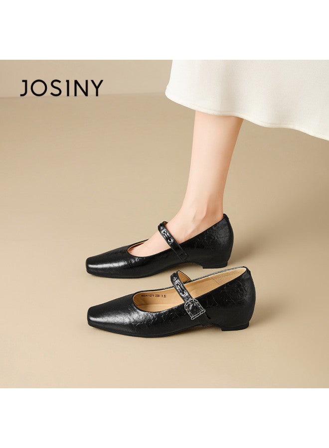 Josiny French-style Mary Jane Shoes For Women, 2026 Spring New Style, Pointed Toe, Versatile, Single-buckle Strap, Shallow Opening - Image 2