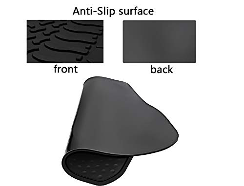 San Auto Car Floor Mats Custom Fit for 2022 2023 Jeep Grand Cherokee WK, 2016-2021 Jeep Grand Cherokee (Non L)/Dodge Durango Rubber Auto Floor Liners Set All Weather Protection Full Black - Image 4