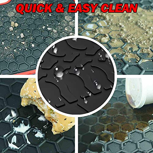 San Auto Car Floor Mats Custom Fit for 2022 2023 Jeep Grand Cherokee WK, 2016-2021 Jeep Grand Cherokee (Non L)/Dodge Durango Rubber Auto Floor Liners Set All Weather Protection Full Black - Image 5