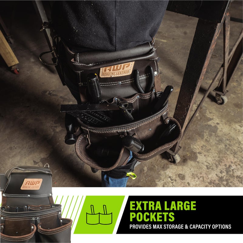 AWP Tool Belt and Rig, Heavy-Duty Premium Organizer with Multiple Pockets for Carpenters, Electricians, and Construction Work, Adjustable Waist Tool Belt, L-903-1 - Image 2