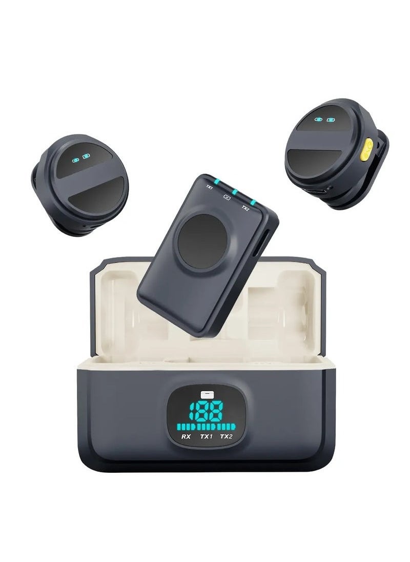 TIGER - SX21-New 1 Drag 2 Lavalier Microphone – 2.4GHz Wireless Mini Microphone for Mobile Phones – Dual Mic Setup for Clear Recording – Noise Reduction & Real-Time Sync – Plug & Play, No App Needed – Perfect for Vlogs, Interviews, Podcasts & Live Streaming - Image 1