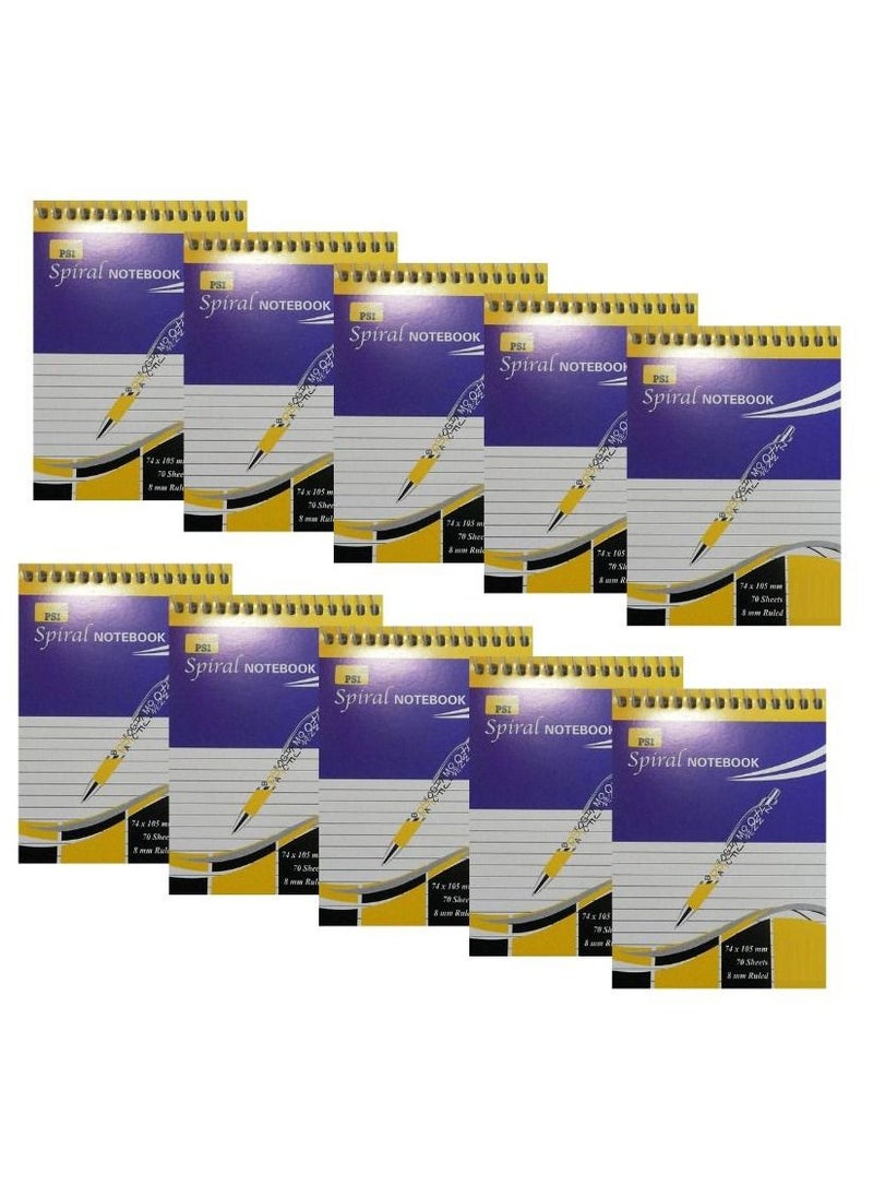 Psi - 10-Piece A7 Pocket Size Spiral Notebook 70 Sheets - Image 1