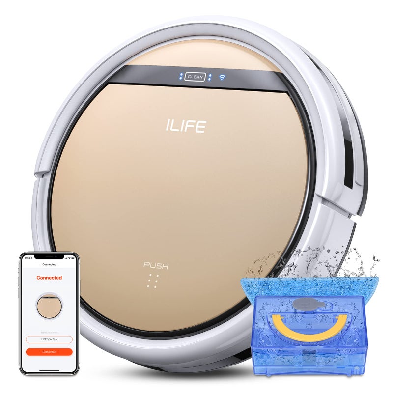 ILIFE V5s Plus Robot Vacuum and Mop Combo Works with 24G WiFi AlexaAppRemote Control Automatic SelfCharging Robotic Vacuum Cleaner for Pet Hair Hard Floor Low Carpet V5s Pro Upgraded