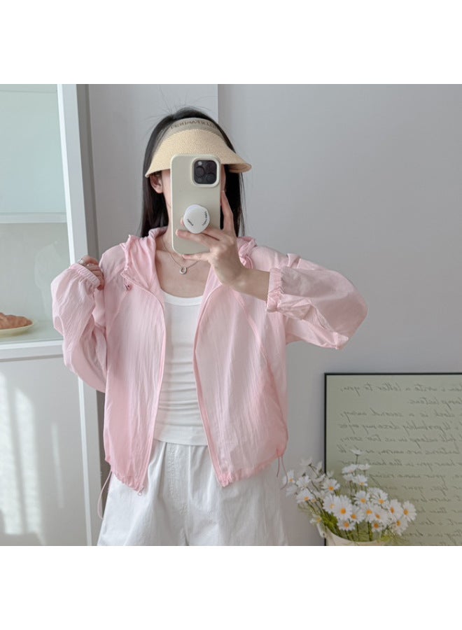 Hooded Sun Protection Clothing Summer New Outdoor Cardigan Sun Protection Clothing Women's Loose All-match Casual Coat 577 