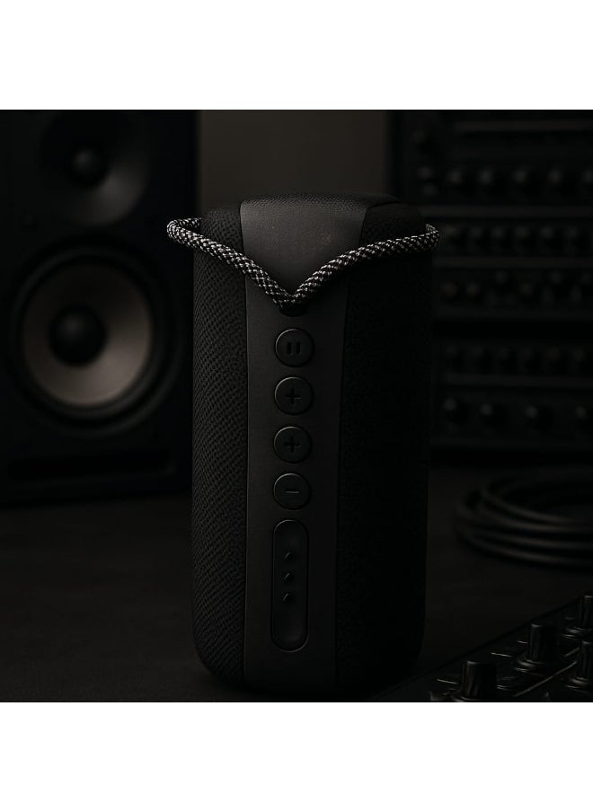 Kisonli - Q22 Plus 16W Waterproof Wireless Bluetooth Speaker, Supports USB/ TF card /aux / Radio /BT- Black - Image 1