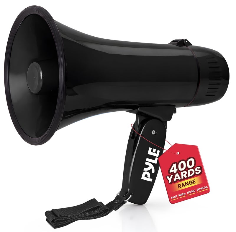 Pyle 20W Megaphone Bullhorn 543 x 866 Portable Megaphone 400Yard Projection Range Automatic Siren Voice Talk Music Whistle Adjustable Volume Shoulder Strap Battery Operated - Image 2