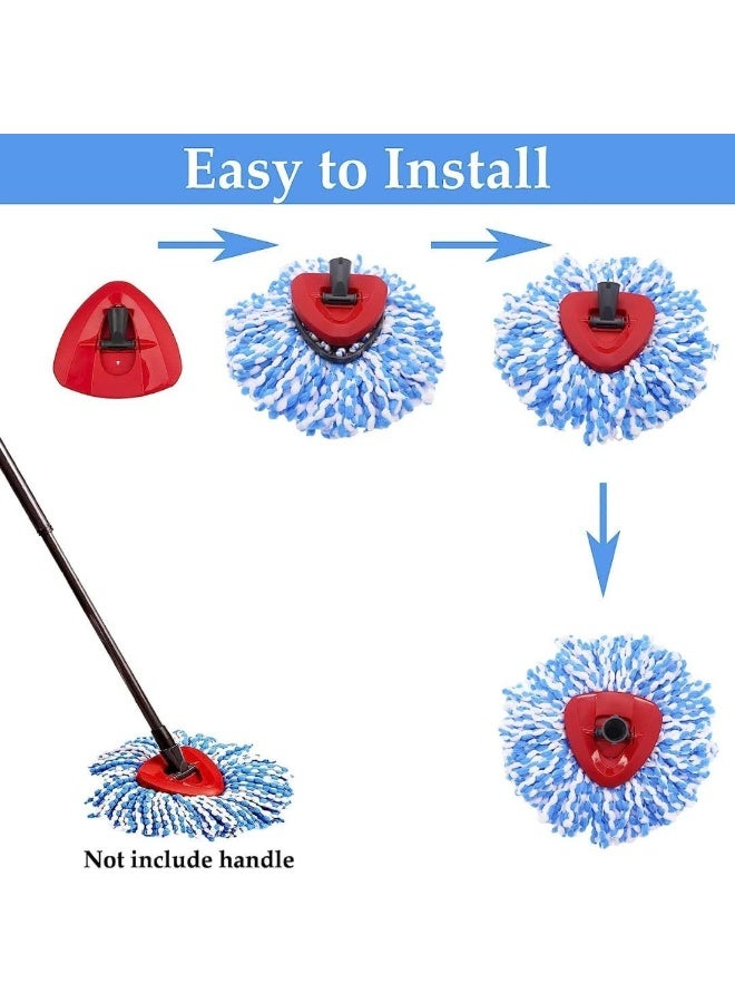 زالكون استبدال رؤوس الممسحة الدوارة المتوافقة مع Vileda Easy Wring / O الأرز، استبدال رأس الممسحة الدوارة لتنظيف الأرضيات، شكل مثلث (عبوة من 3 قطع) أزرق - Image 4