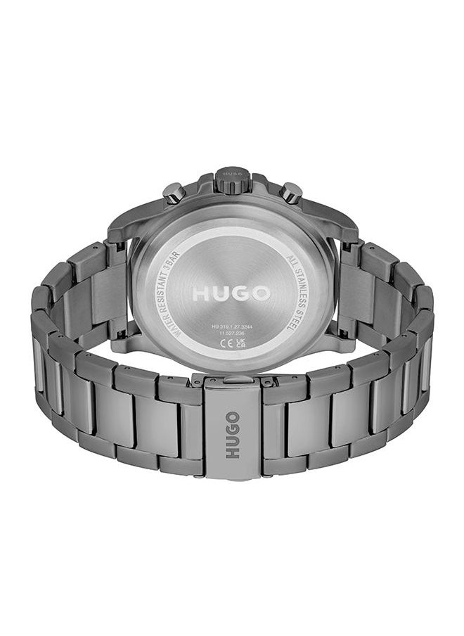HUGO BOSS ساعة يد رجالية أنالوج دائرية الشكل من الستانلس ستيل بقطر 46 ملم  - Image 3