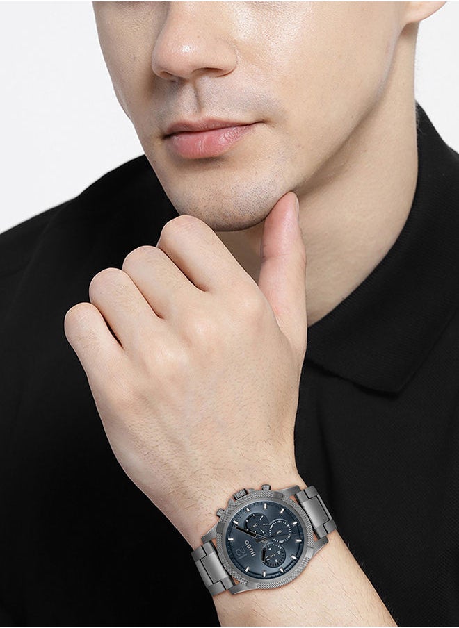 HUGO BOSS ساعة يد رجالية أنالوج دائرية الشكل من الستانلس ستيل بقطر 46 ملم  - Image 4
