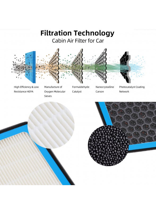 SEINECA CF10374 Cabin Air Filter Compatible with Toyota 05-23 Tacoma, Dodge 13-16 Dart, Pontiac 03-08 Vibe Replaces #87139YZZ09 OEM Replacement AC Filter with Carbon for Car Air Conditioner  - Image 1