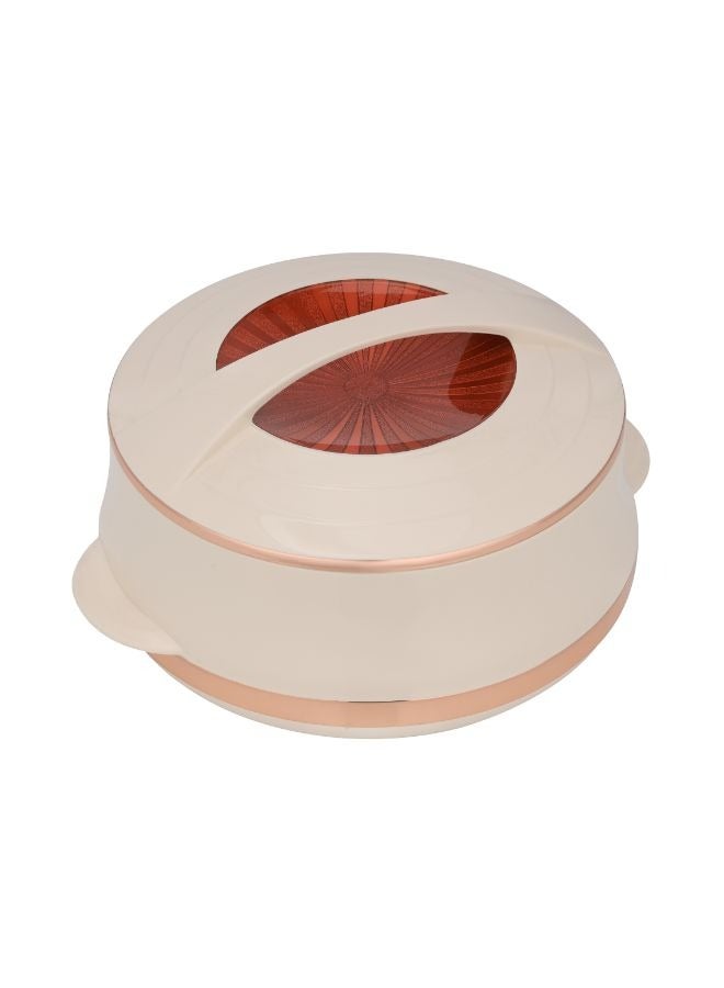 Royalford Elite Gold Insulated Casserole, Firm Twist Lock | 1600ml Double Wall Insulated Serving Pot Beige - Image 1