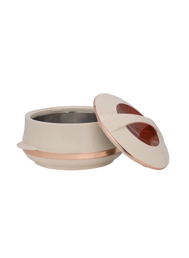 Royalford Elite Gold Insulated Casserole, Firm Twist Lock | 1600ml Double Wall Insulated Serving Pot Beige - Image 3