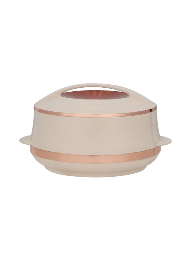 Royalford Elite Gold Insulated Casserole, Firm Twist Lock | 1600ml Double Wall Insulated Serving Pot Beige - Image 2