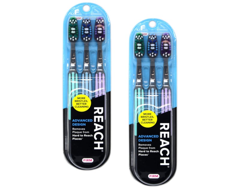 Reach Advanced Design Firm Toothbrushes, Colors May Vary, 3 Count (Pack of 2) Total 6 Toothbrushes - Image 1