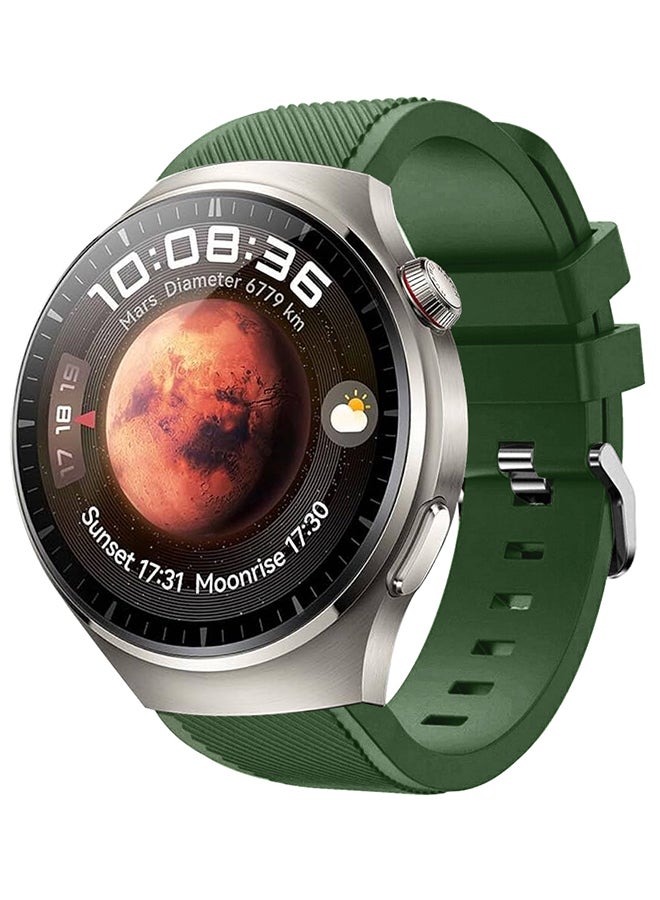 CATANES Silicone Watch Band 22mm Sport Band Compatible with Huawei Watch 4 Pro Strap Replacement Wristbands Soft and Durable Dark Green - Image 1