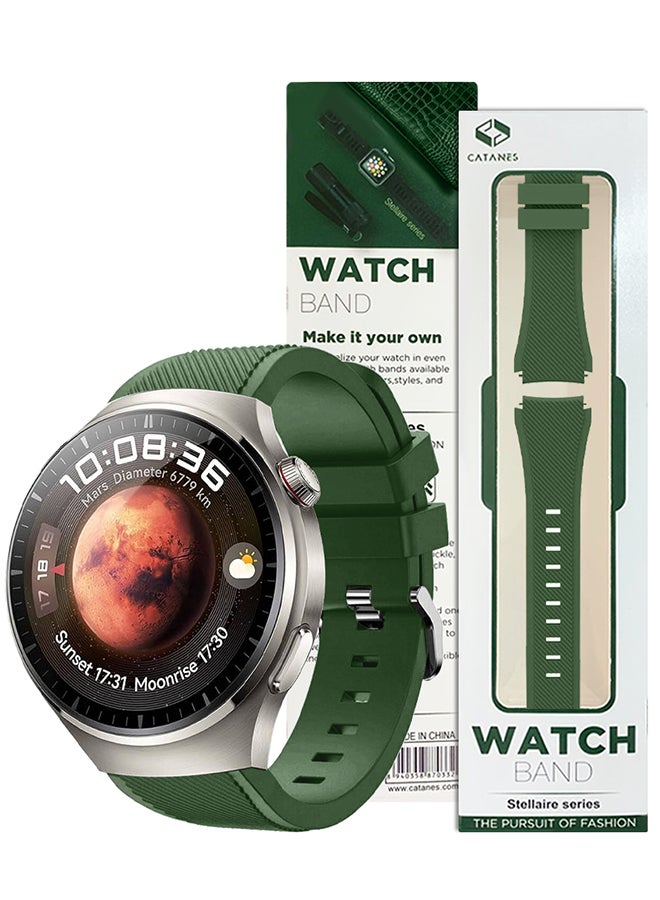 CATANES Silicone Watch Band 22mm Sport Band Compatible with Huawei Watch 4 Pro Strap Replacement Wristbands Soft and Durable Dark Green - Image 4
