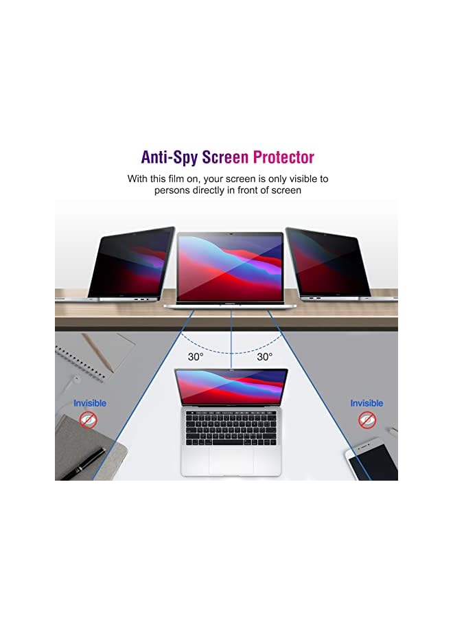 Procases MacBook Air 13 / Pro 13 Privacy Screen Protector, Anti-Spy Tempered Glass Tinted Screen Film Guard for MacBook Air 13 2020 2019 2018 / MacBook Pro 13 2022 2020 2019 2018 2017 2016 - Image 4