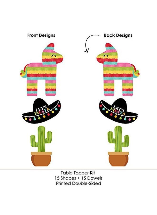 Big Dot of Happiness Let'S Fiesta Mexican Fiesta Party Centerpiece Sticks Table Toppers Set Of 15  - Image 4