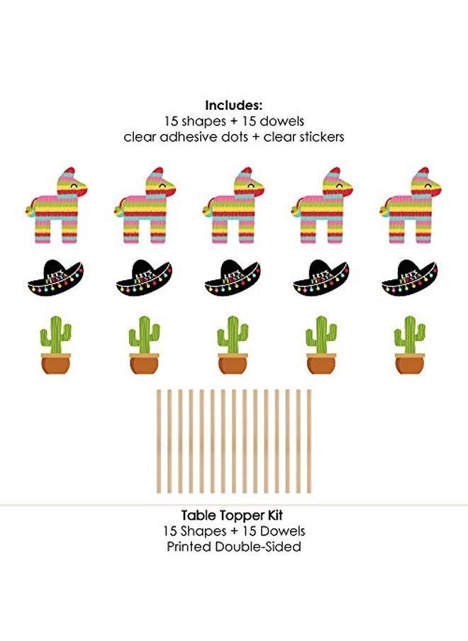Big Dot of Happiness Let'S Fiesta Mexican Fiesta Party Centerpiece Sticks Table Toppers Set Of 15  - Image 5