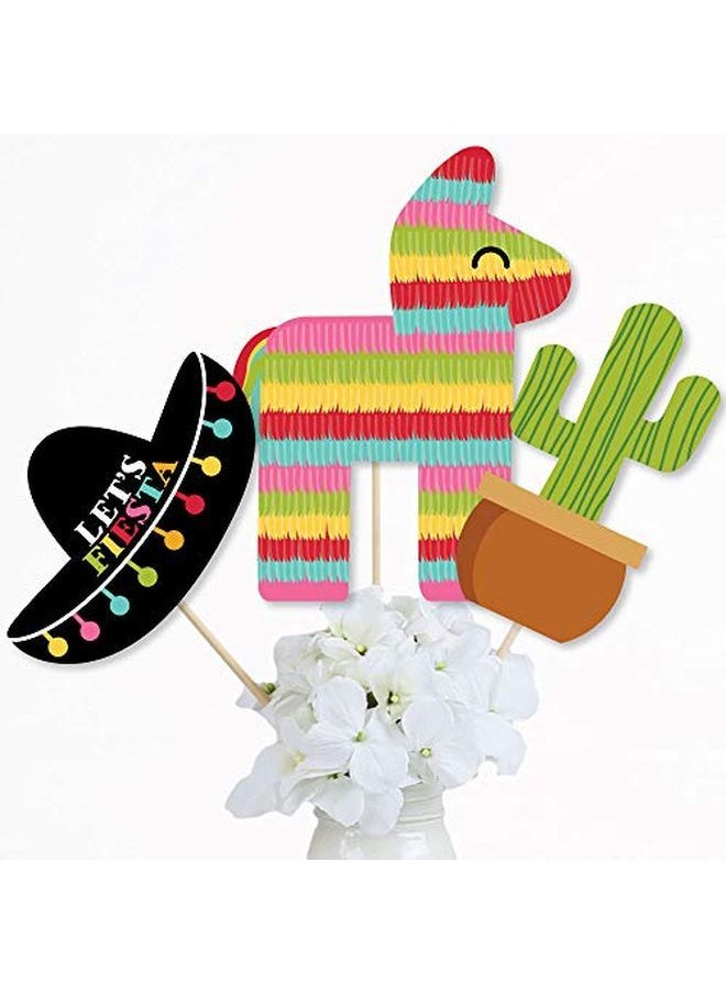 Big Dot of Happiness Let'S Fiesta Mexican Fiesta Party Centerpiece Sticks Table Toppers Set Of 15  - Image 2