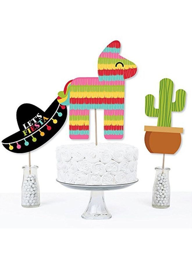 Big Dot of Happiness Let'S Fiesta Mexican Fiesta Party Centerpiece Sticks Table Toppers Set Of 15  - Image 3