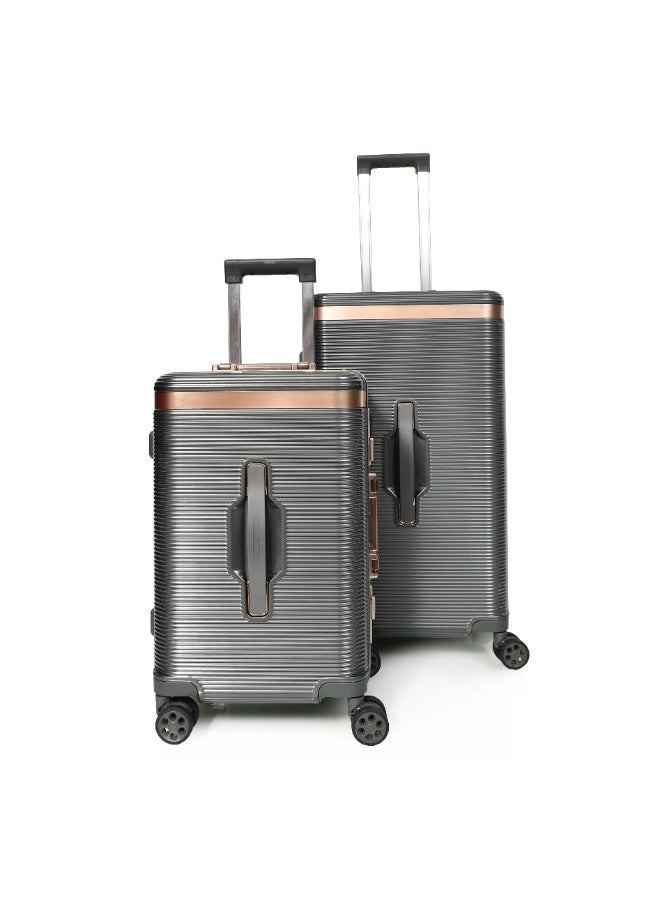 مورانو شنط سفر مورانو طقم قطعتين رمادي غامق – بولي كربونات مع قفل أمان مرقّم - Image 2