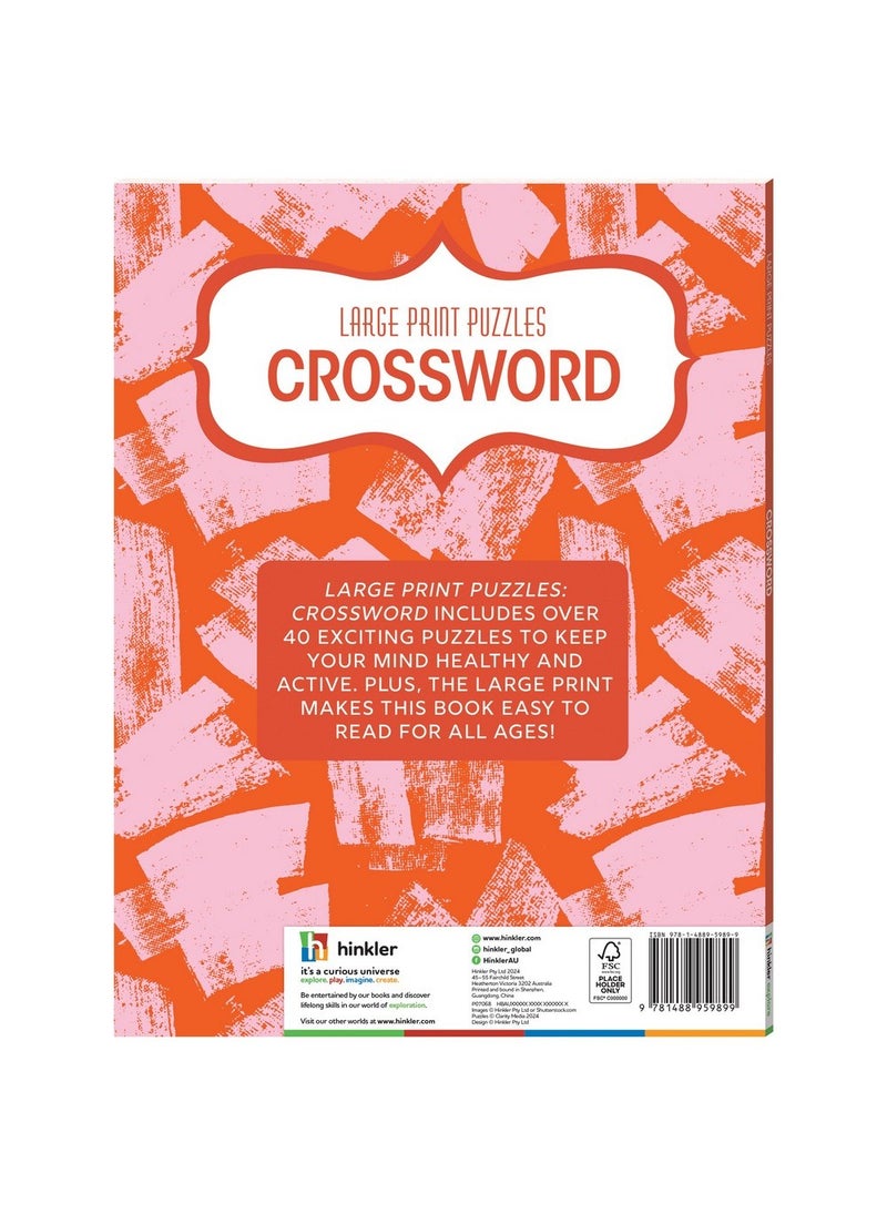 Hinkler - Hinkler Large Print Puzzles – Crosswords Edition, Easy-to-Read Crossword Puzzle Book for Adults, Includes Challenging Puzzles and Solutions, Fun Brain-Boosting Activity - Image 1