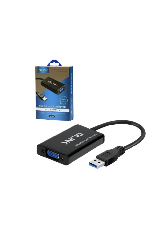 جلينك GLINK (GL-012) - يدعم محول USB 3.0 إلى VGA دقة تصل إلى 1080P - Image 2