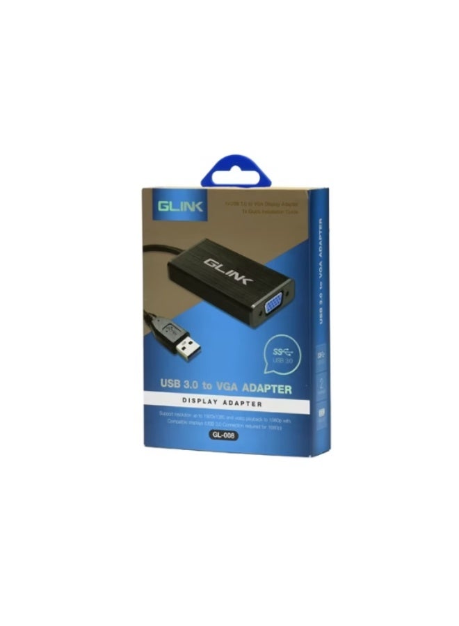 جلينك GLINK (GL-012) - يدعم محول USB 3.0 إلى VGA دقة تصل إلى 1080P - Image 3
