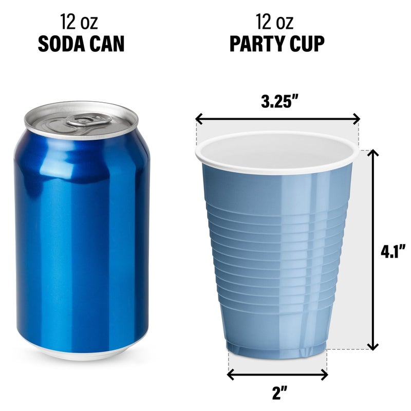 DecorRack Light Blue Plastic Cups, 12 oz Disposable Cups, Party Supplies (60 Count) - Image 2