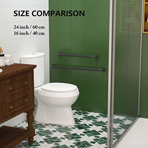 Munzong 24 Inch Anti Slip Shower Grab Bar Oil Rubbed Black 1.25" Diameter,Munzong Bathroom Grab Bar, Knurled Bathroom Balance Bar,Safety Hand Rail Support Handicap Elderly Senior Assist Bath Handle - Image 5