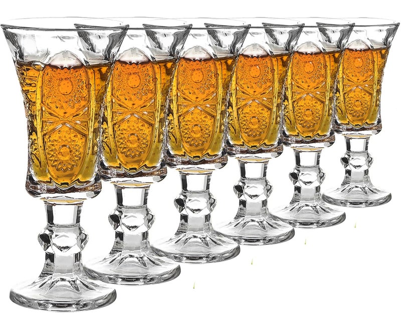 JAIEF 45ml Sherry Glasses LeadFree Glass Clear Heavy Base Shot Glasses Set of 6