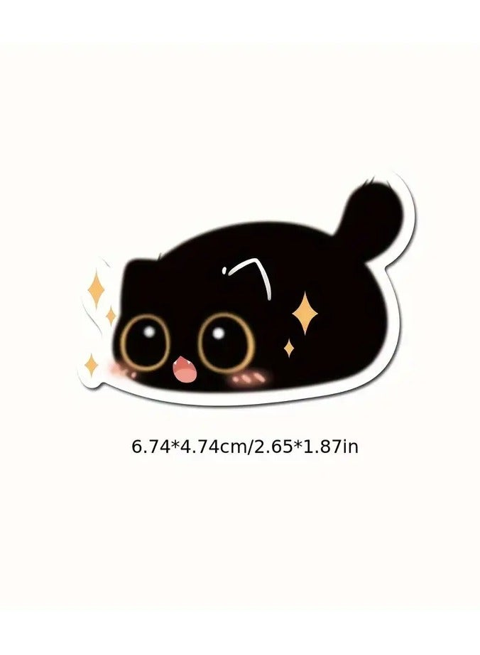 Goolsky 40pcs Cat & Coal Ball Cartoon Stickers - Waterproof, Reusable PVC Decals for Journals, Water Bottles, and iPads, Perfect for Winter, New Year - Image 3