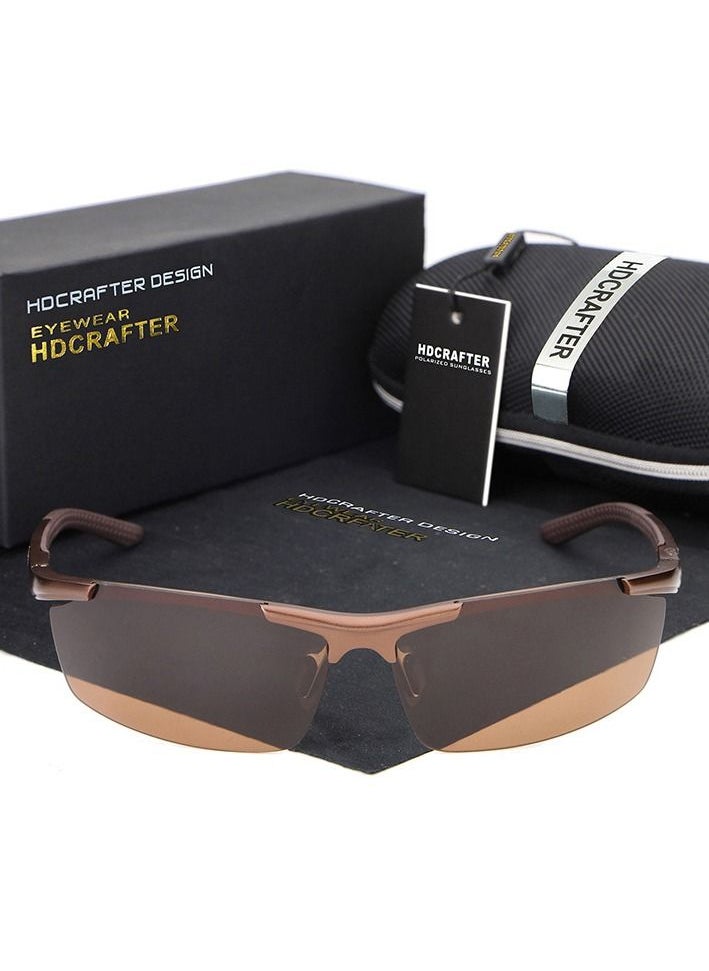 HDCRAFTER - Men's Half Frame Night Vision Surround Driving Sunglasses - Image 1