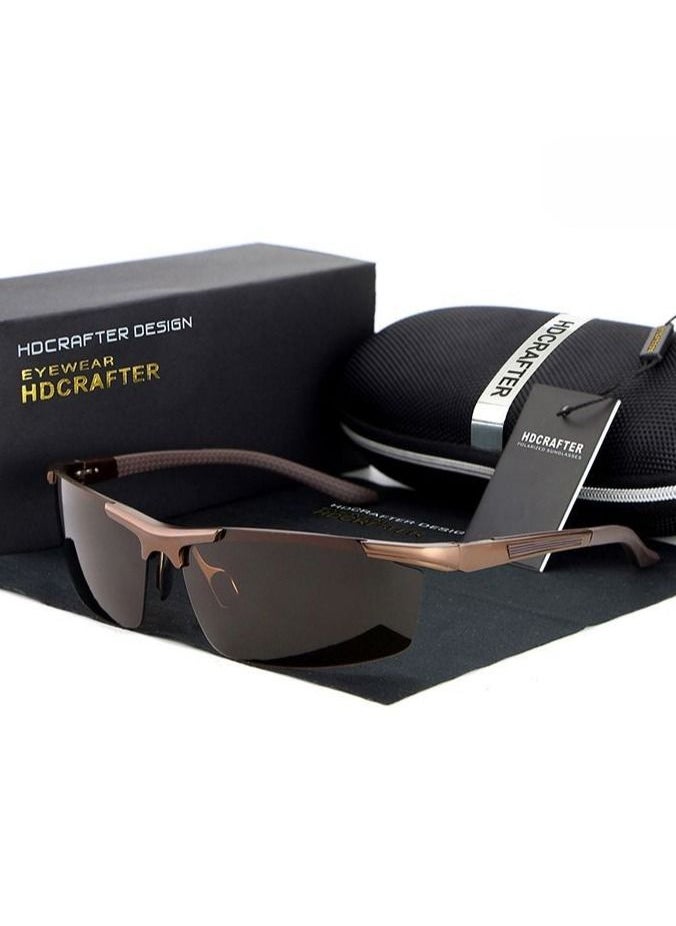 HDCRAFTER - Men's Half Frame Night Vision Surround Driving Sunglasses - Image 1