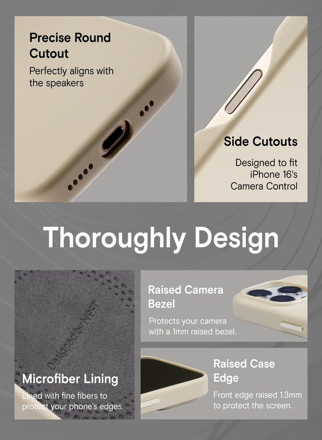 MOFT MOVAS Vegan Leather Case for iPhone 16 Pro Max, Magnetic Case, Compatible with MagSafe, Soft Touch, Colour Retention, Stain Resistant, Easy to Clean, Misty Bay - Image 5