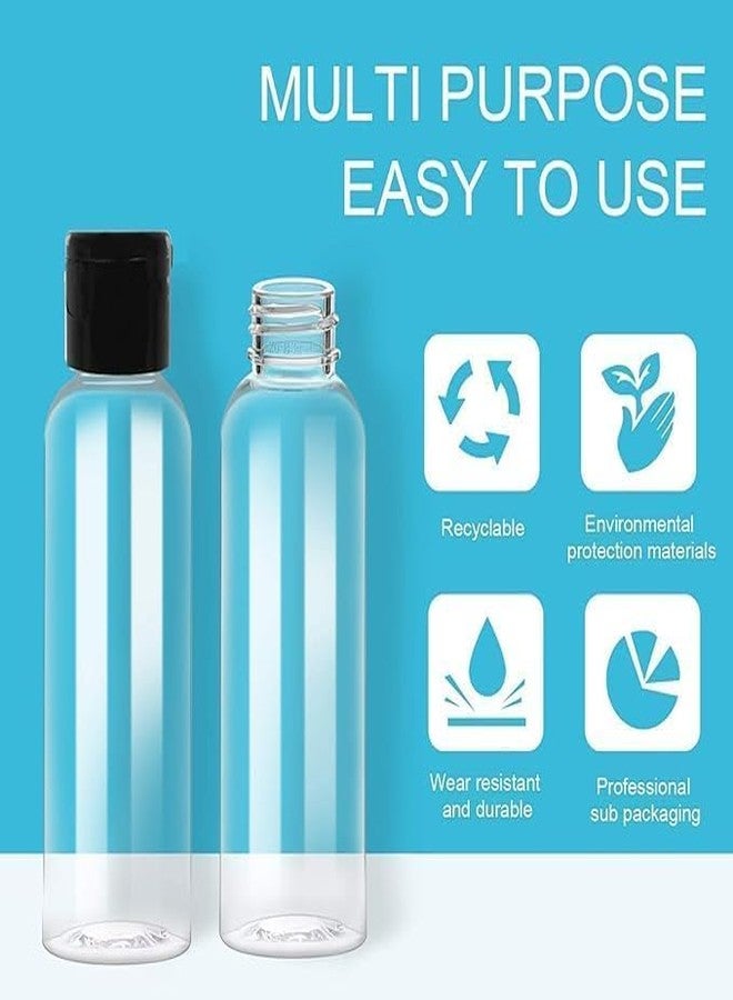JOYUS 200ml Squeeze Bottle with Flip Top Cap, Empty BPA-Free Refillable Container For Shampoo, Lotions, Liquid Body Soap, Creams, Liquid Cosmetic Travel Size Transparent Bottle, Black Cap, Set of 24 - Image 5