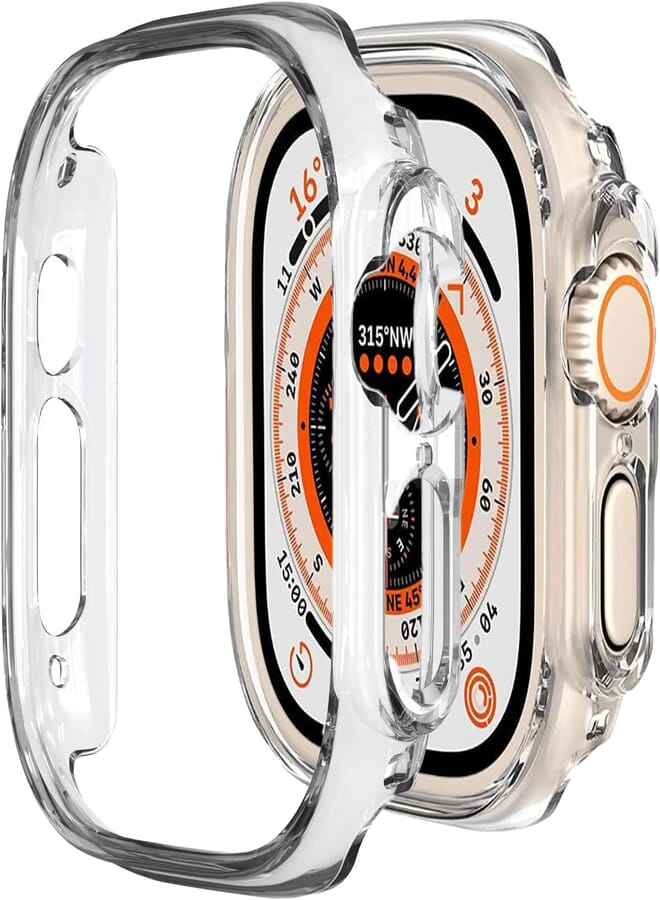 Next store Compatible with i watch Ultra 49mm Hard PC Case Shockproof All-Around Shockproof Hard PC Bumper Cover (Clear)