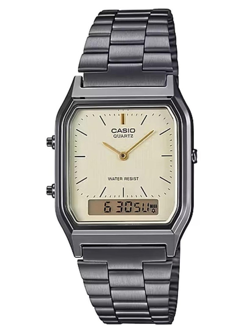 CASIO Men's Stainless Steel Analog & Digital Wrist Watch AQ-230GG-9ADF