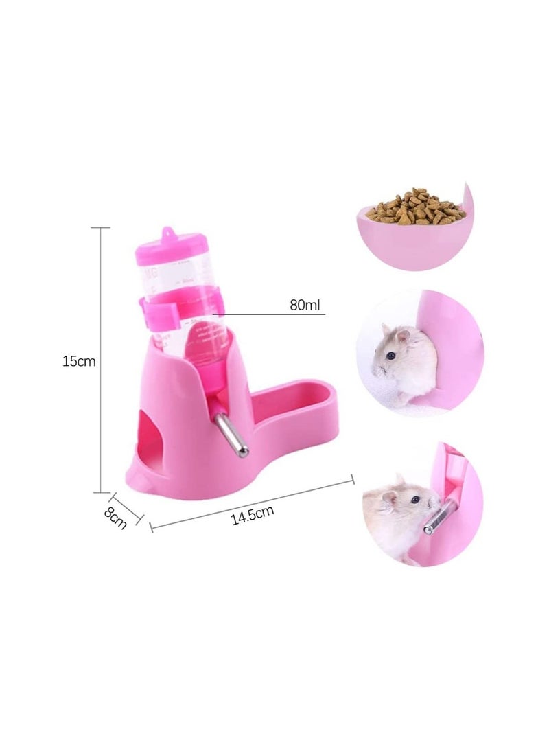 small Pet 3 in 1 Hamster Hanging Water Bottle, Automatic Drinking Bottle with Food Container,Hanging Ball to Prevent Water Leakage,for Hamsters,Rats - Image 1