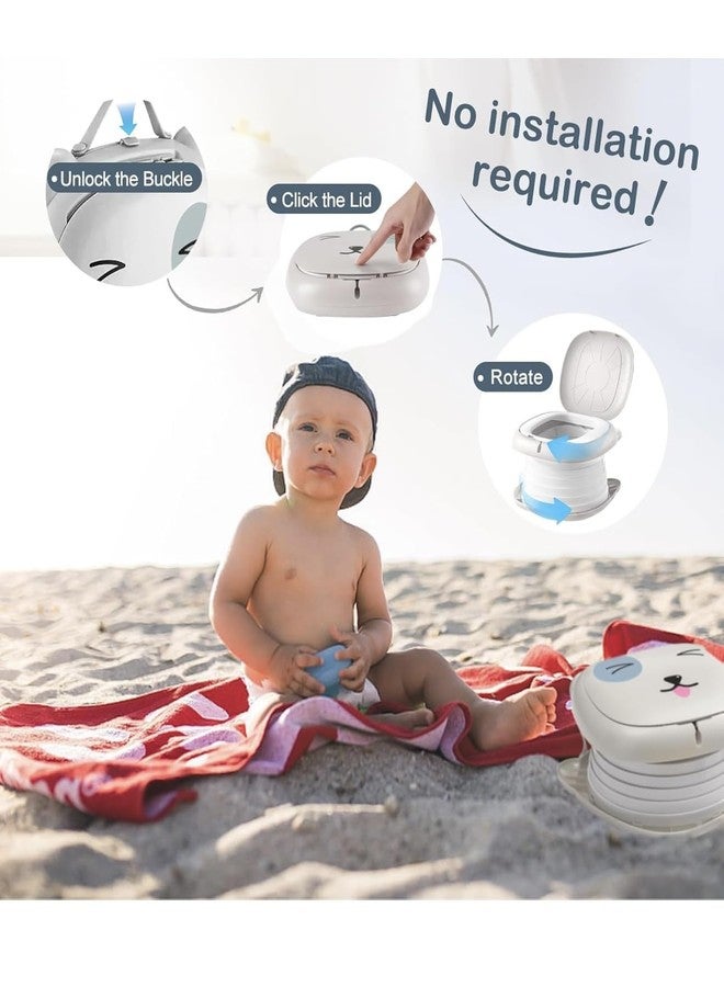 Richtots Premium Portable Potty Seat for Kids Toddler,Foldable Travel Potty Training Seat,Baby Potty Stool for Outdoor,Training Toilet Seat Emergency Toilet for Car, Outdoor, indoor (Grey) - Image 5