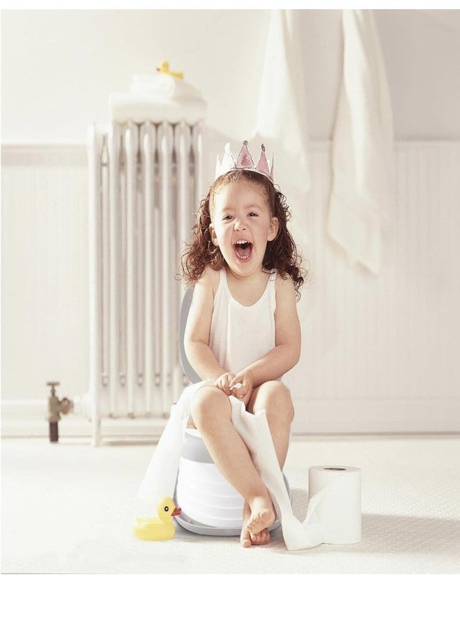 Richtots Premium Portable Potty Seat for Kids Toddler,Foldable Travel Potty Training Seat,Baby Potty Stool for Outdoor,Training Toilet Seat Emergency Toilet for Car, Outdoor, indoor (Grey) - Image 2