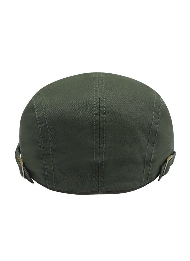 ZLYC Men Cotton Flat Cap Summer Scally Ivy Gatsby Newsboy Beret Driver Cabbie Hunting Hat (Side Buckle Army Green)  - Image 5