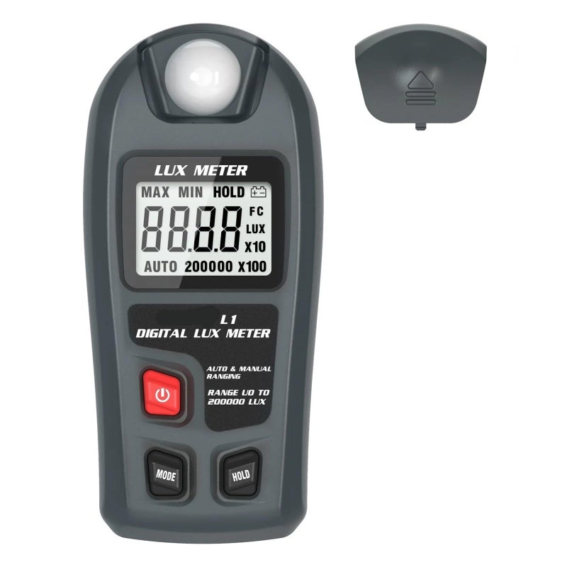 Digital Lux Meter Illuminometer 0200000 Lux FC LCD Pocket Light Tester Sensor Size 1 Color L1 - Image 2