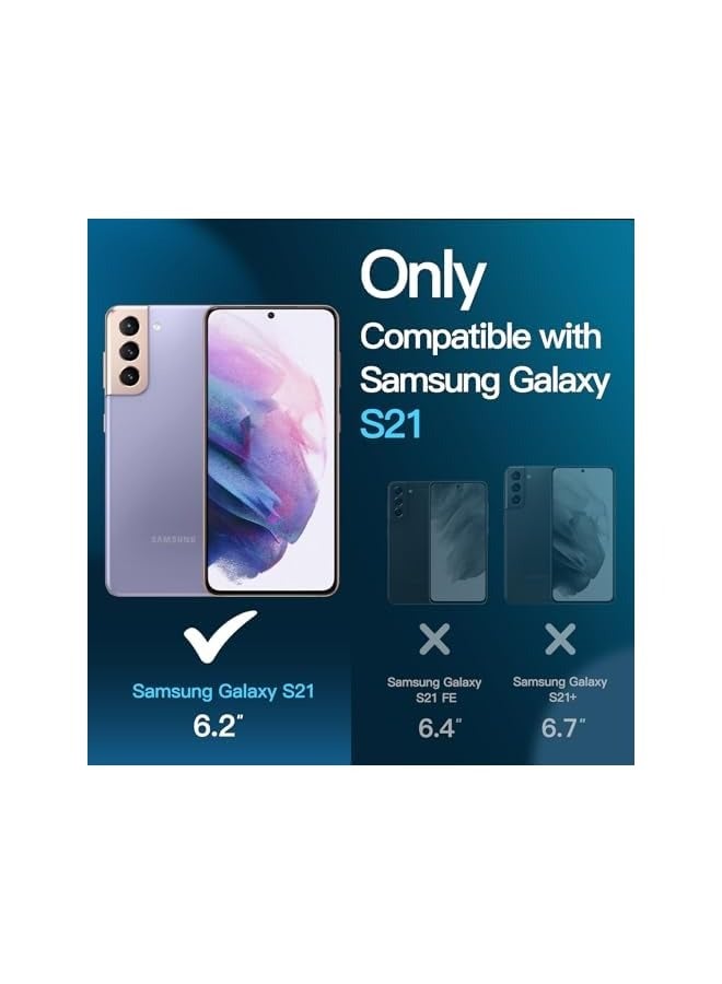 جي تيك واقي شاشة لهاتف Galaxy S21 5G مقاس 6.2 بوصة، طبقة من الزجاج المقوى مع أداة تثبيت سهلة، متوافق مع معرف بصمة الإصبع، شفاف عالي الدقة، 3 عبوات - Image 2