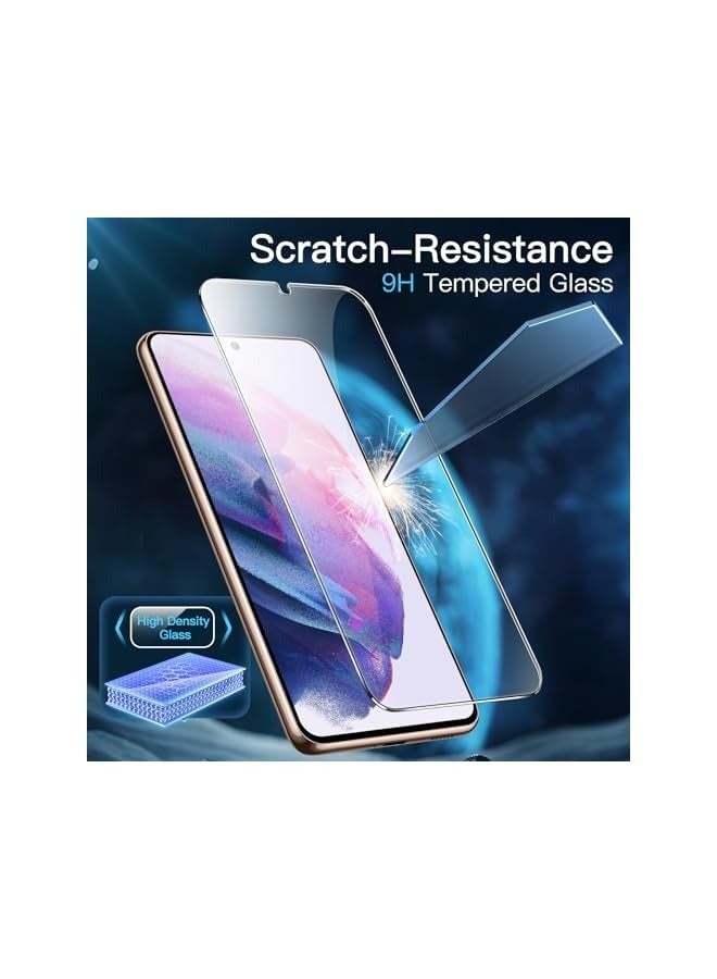 جي تيك واقي شاشة لهاتف Galaxy S21 5G مقاس 6.2 بوصة، طبقة من الزجاج المقوى مع أداة تثبيت سهلة، متوافق مع معرف بصمة الإصبع، شفاف عالي الدقة، 3 عبوات - Image 3