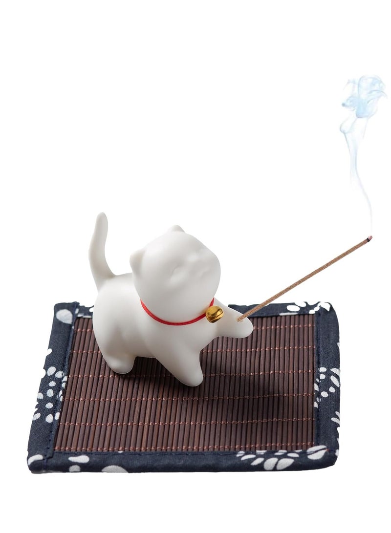 SYOSI حامل بخور حامل بخور للعصي حامل بخور للزينة لليوغا العلاج العطري التأمل ديكور المنزل غرفة المعيشة مكتب هدايا لعشاق القطط حامل بخور للديكور المنزلي بدون عصا - Image 1