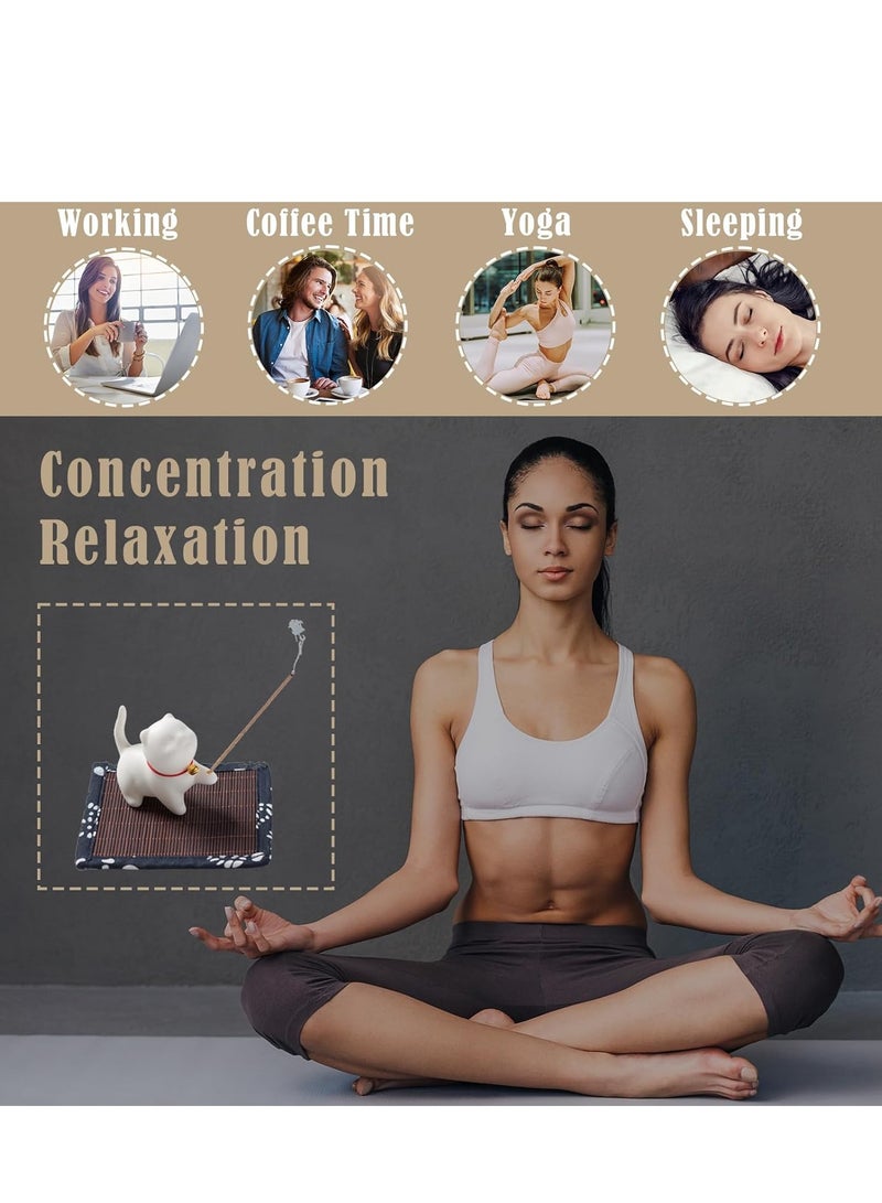 SYOSI حامل بخور حامل بخور للعصي حامل بخور للزينة لليوغا العلاج العطري التأمل ديكور المنزل غرفة المعيشة مكتب هدايا لعشاق القطط حامل بخور للديكور المنزلي بدون عصا - Image 2