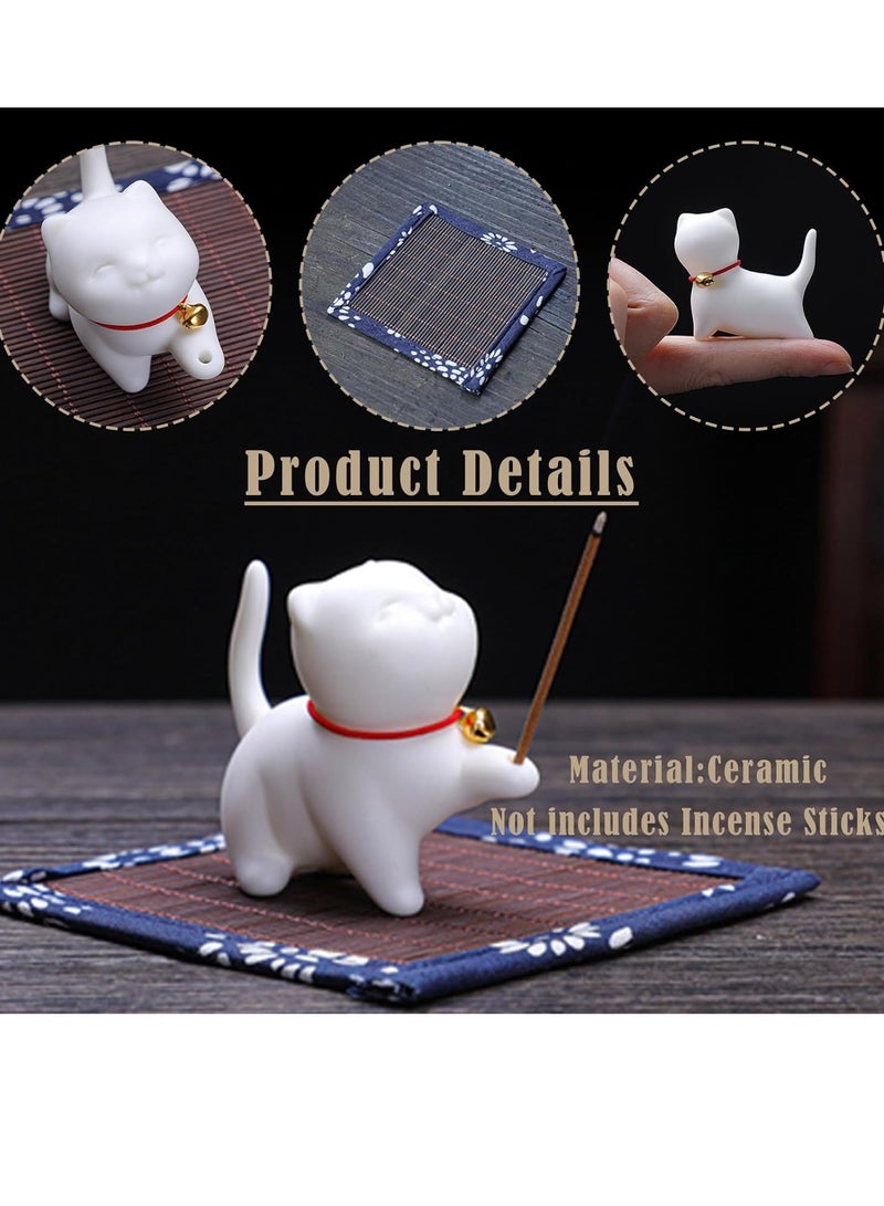 SYOSI حامل بخور حامل بخور للعصي حامل بخور للزينة لليوغا العلاج العطري التأمل ديكور المنزل غرفة المعيشة مكتب هدايا لعشاق القطط حامل بخور للديكور المنزلي بدون عصا - Image 5